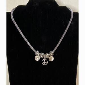 Brighton Beverly Glam 18' to 20" Necklace with 7 Charms Love Peace Believe